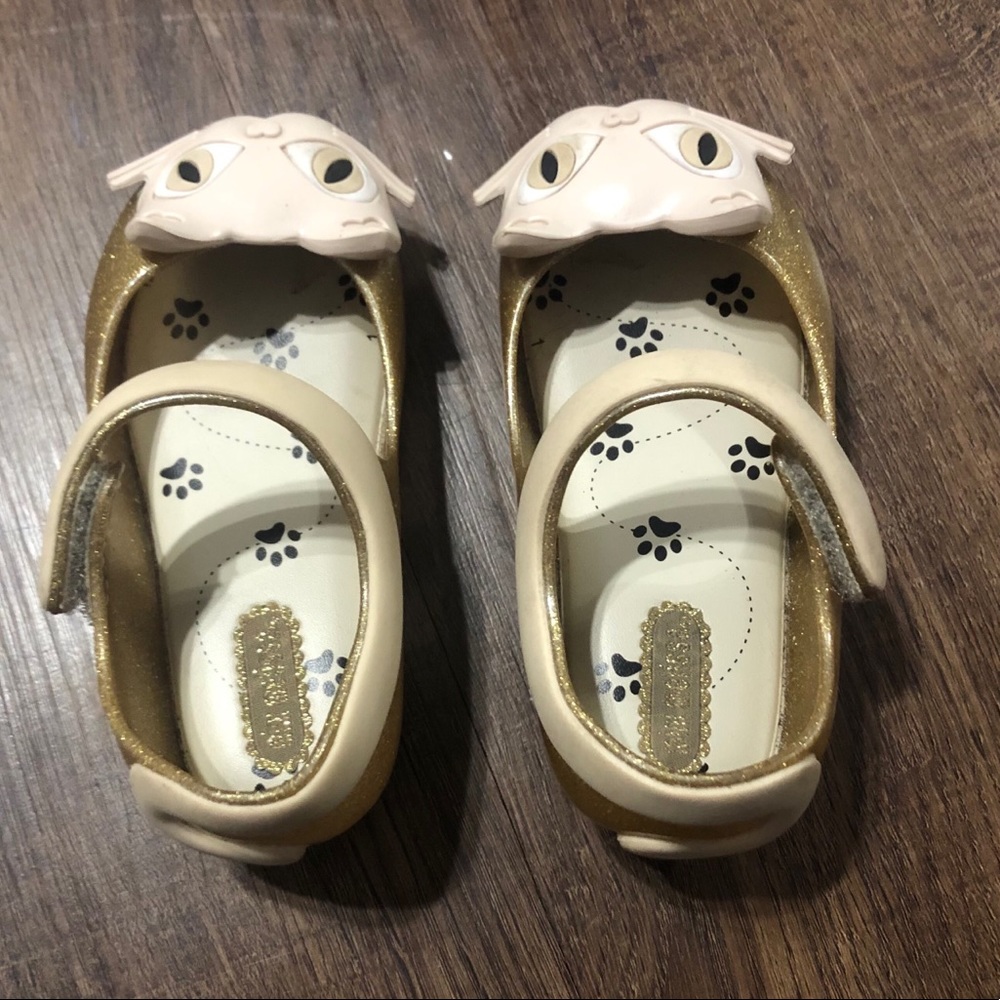 CAT Mini Melissa Ultragirl Gold Mary Jane Shoes Sz 7 - Picture 3 of 13